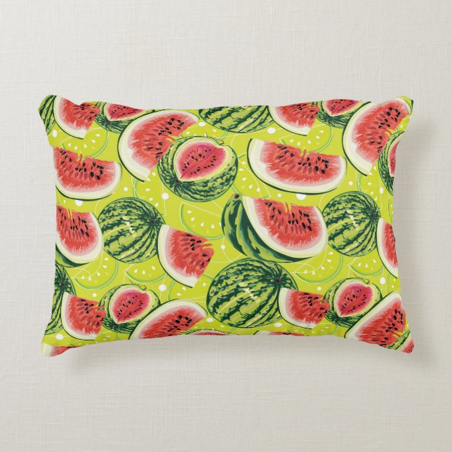 Wassermelone-Muster 2 Zierkissen (Vorderseite)