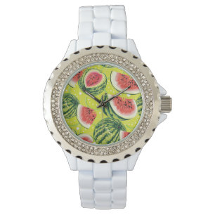 Wassermelone-Muster Armbanduhr