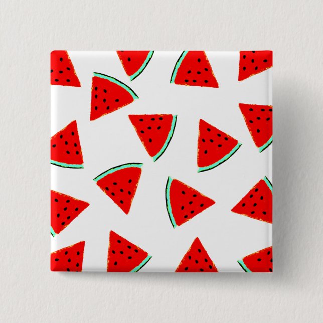 Wassermelone Muster Dreiecke Button (Vorderseite)