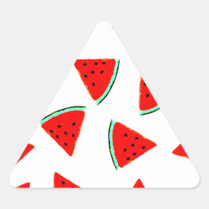 Wassermelone Muster Dreiecke Dreieckiger Aufkleber