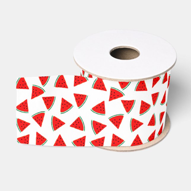 Wassermelone Muster Dreiecke Ripsband (Spule)
