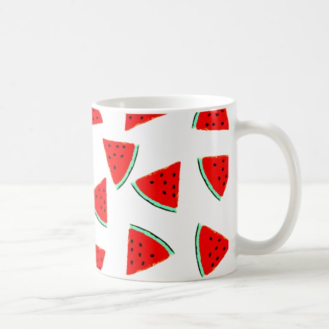 Wassermelone Muster Dreiecke Tasse (Rechts)