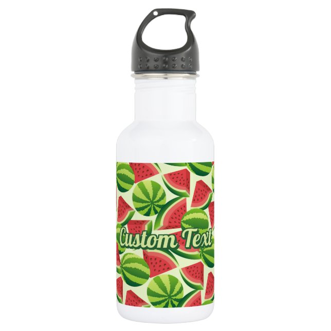 Wassermelone Muster Edelstahl Wasserflasche (Vorderseite)