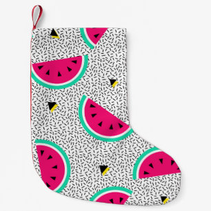 Wassermelone nahtlos Muster. Geometrischer Retrost Kleiner Weihnachtsstrumpf