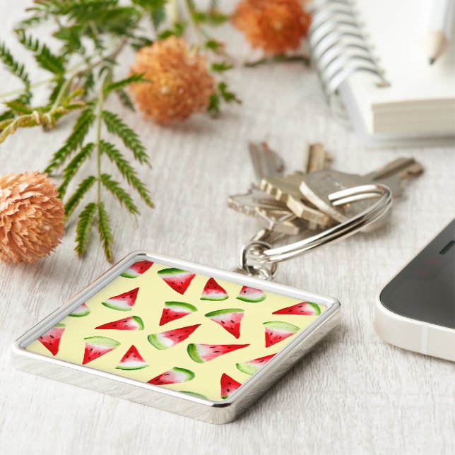 Wassermelone niedliche Früchte Schlüsselanhänger (Seite)