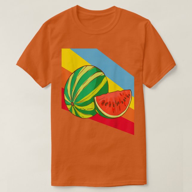 Wassermelone Obst Lebensmittel Vegan Vegetarisch T-Shirt (Design vorne)