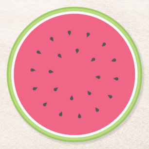 Wassermelone-PapierUntersetzer Runder Pappuntersetzer