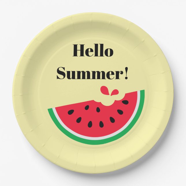 Wassermelone Pappteller (Vorderseite)
