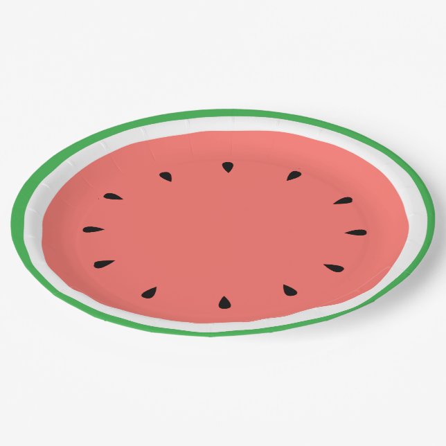 Wassermelone Pappteller (Schrägansicht)