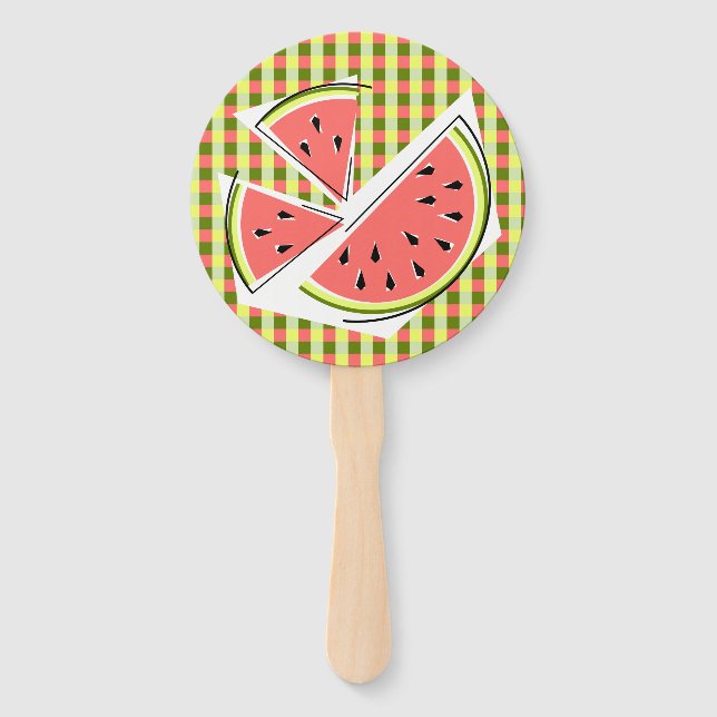 Wassermelone Pieces Karo Fächer (Vorderseite)