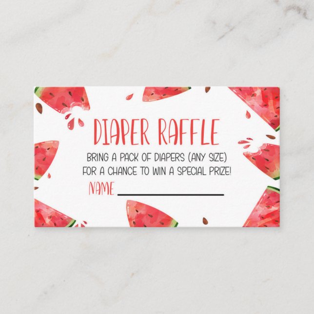 Wassermelone Pink Babydusche Windelwaschmaschine F Begleitkarte (Vorderseite)