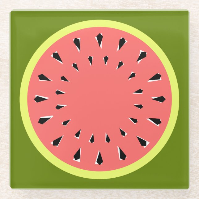 Wassermelone Pink Glasuntersetzer (Vorderseite)