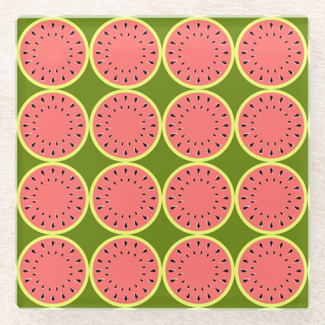 Wassermelone Pink Multi Glasuntersetzer (Vorderseite)