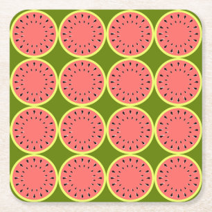Wassermelone Pink Multi Rechteckiger Pappuntersetzer
