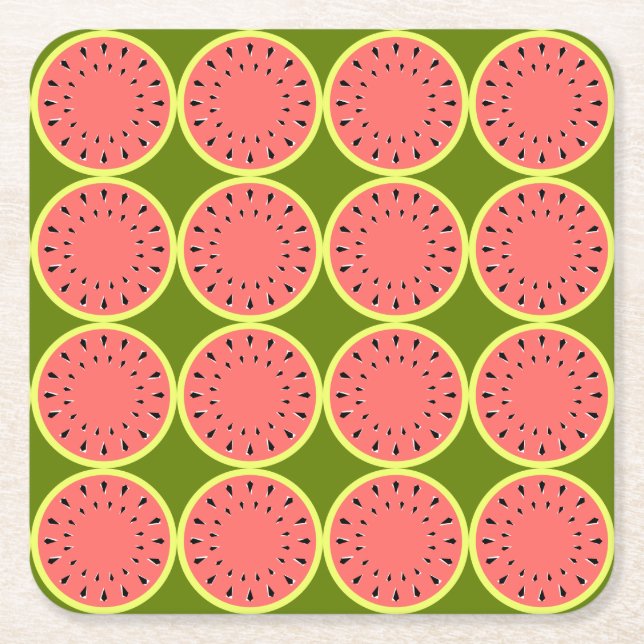 Wassermelone Pink Multi Rechteckiger Pappuntersetzer (Vorderseite)