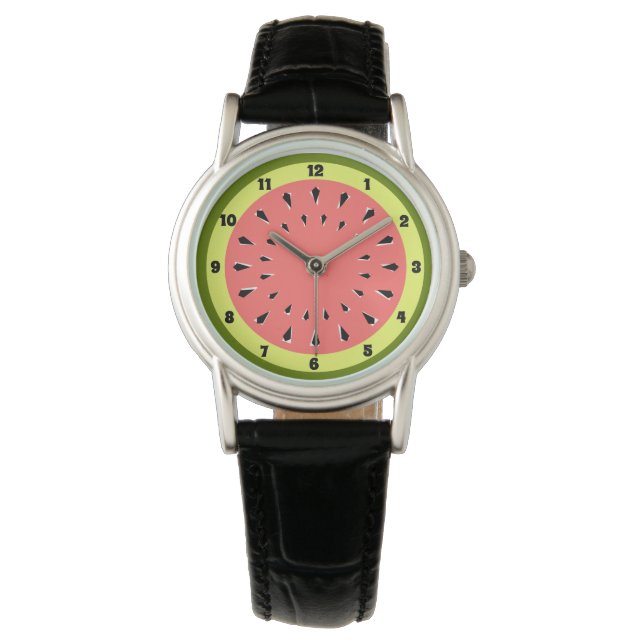 Wassermelone Pink Uhr (Vorderseite)