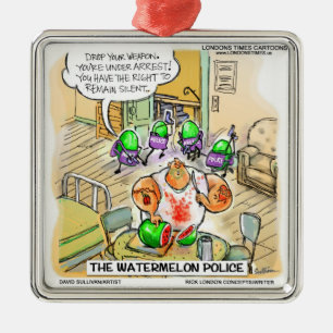 Wassermelone Polizei Funny Christmas Ornament