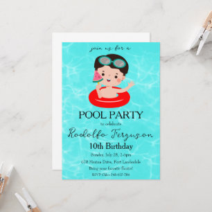Wassermelone Pool Party Geburtstagseinladungen Einladung