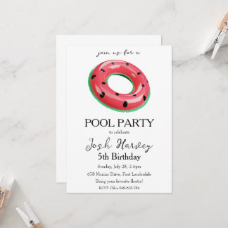 Wassermelone Pool Party Geburtstagseinladungen Einladung