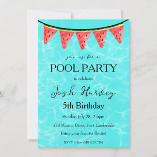 Wassermelone Pool Party Geburtstagseinladungen Einladung