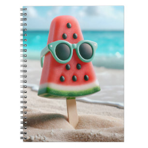 Wassermelone Popsicle mit Sonnenbrille Notizblock