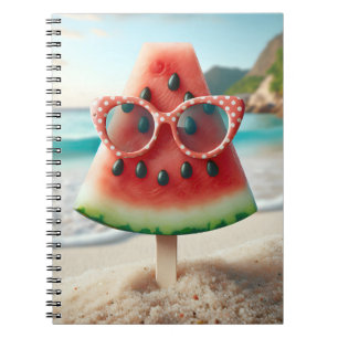 Wassermelone Popsicle mit Sonnenbrille Notizblock