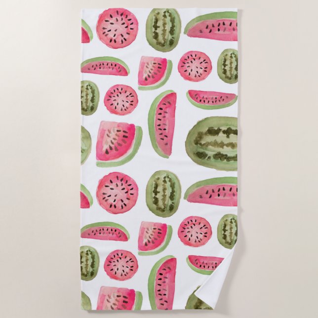 Wassermelone Print Beach Handtuch (Vorderseite)