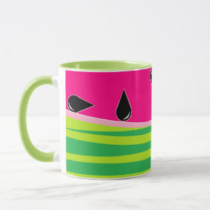 Wassermelone Print Coffee Tasse in grün und rosa