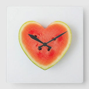Wassermelone Quadratische Wanduhr