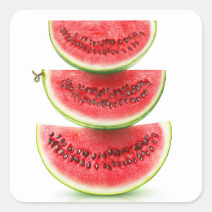Wassermelone Quadratischer Aufkleber