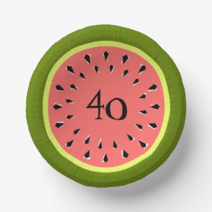 Wassermelone Rosa 40 Jahre Pappteller