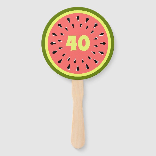 Wassermelone Rosa Alter 40 Fächer (Vorderseite)