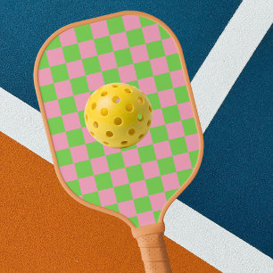Wassermelone Rosa Grün Kariert Süß Stylisch Weibli Pickleball Schläger