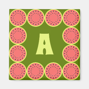 Wassermelone Rosa Monogramm Magnet