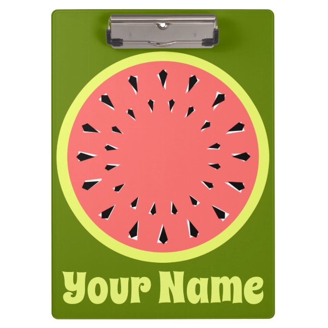 Wassermelone Rosa Name Klemmbrett (Vorderseite)