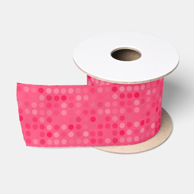 Wassermelone rosa Punkte Satinband (Spule)