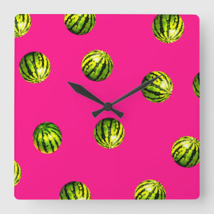 Wassermelone rosa quadratische wanduhr