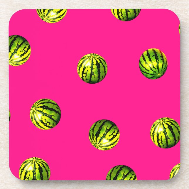 Wassermelone rosa untersetzer (Vorderseite)