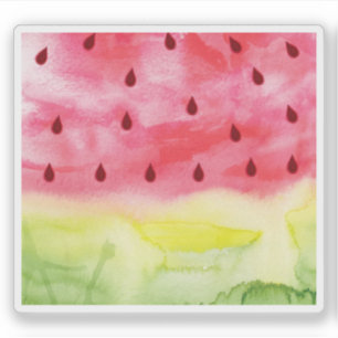 Wassermelone rot & grün Aquarellfarbe Textur Aufkleber