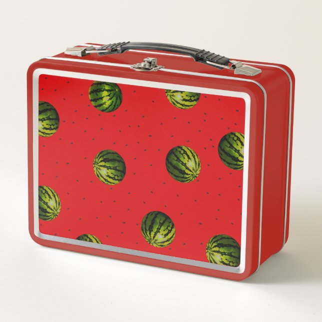Wassermelone Rot mit Samen Metall Lunch Box (Vorderseite)