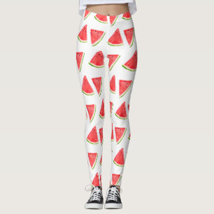Wassermelone Rote Frucht Aquarell Lebensmittel Mus Leggings