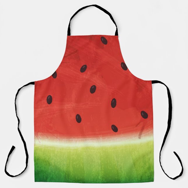 Wassermelone rote Samen Wasserfarbe Maltextur Schürze (Vorderseite)