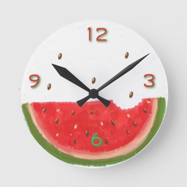 Wassermelone Runde Wanduhr (Vorderseite)