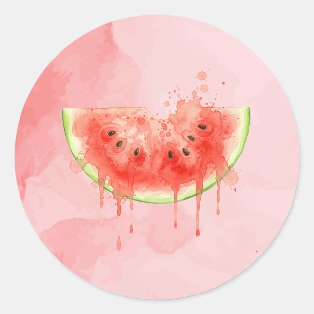 Wassermelone Runder Aufkleber (Vorderseite)
