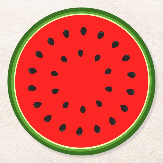 Wassermelone Runder Pappuntersetzer (Vorderseite)