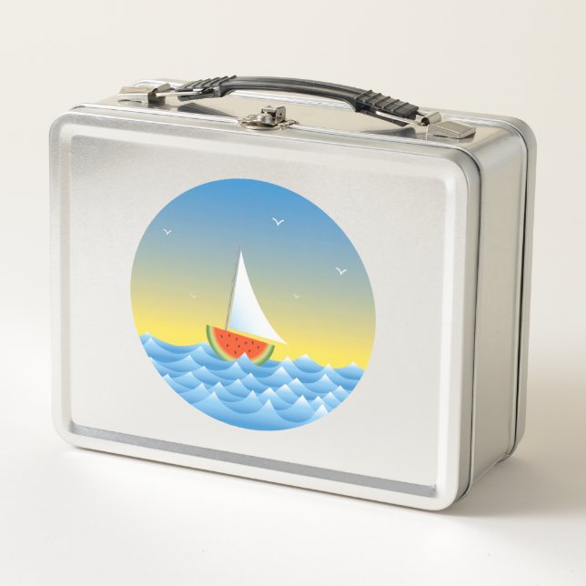 Wassermelone Sailboat Metall Brotdose (Vorderseite)