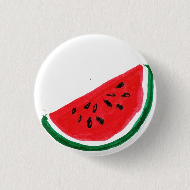 Wassermelone-Scheibe-Knopf Button (Vorderseite)