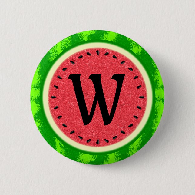 Wassermelone-Scheibe-Sommer-Frucht mit Button (Vorderseite)