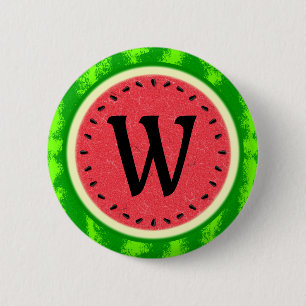 Wassermelone-Scheibe-Sommer-Frucht mit Button
