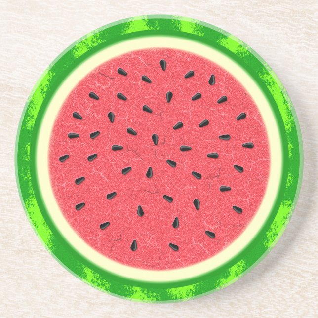 Wassermelone-Scheibe-Sommer-Frucht mit Rinde Getränkeuntersetzer (Vorne)